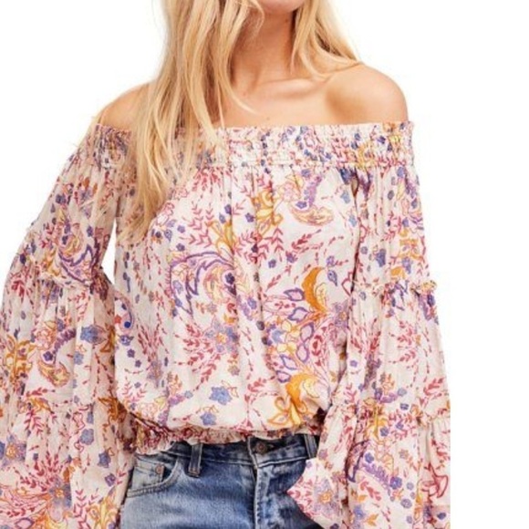 NWOT Free People Free Spirit off the shoulder top M - Picture 4 of 8